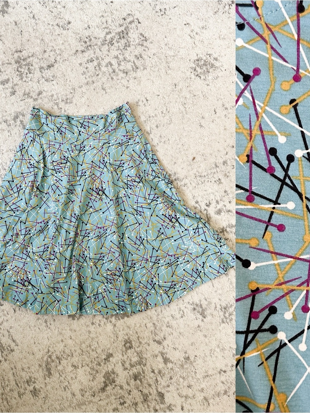 Effie’s Heart Pin Novelty Print Jersey Skirt